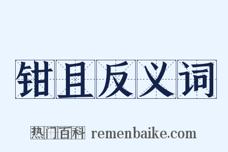 钳且反义词是什么意思的图片